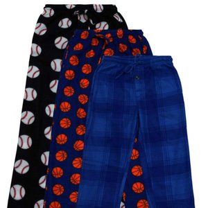 New Boys Super-Soft Fleece 3-Pack Pajama Pant Set.